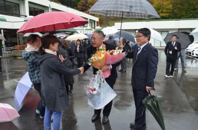 教育長お見送り