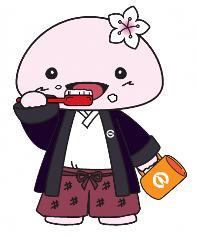 歯磨きをしているしみちゃんの画像